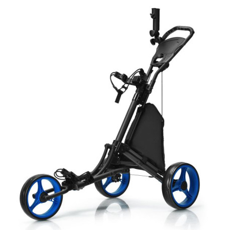 3 Wheel Golf Push Pull Cart with Adjustable Height Handle