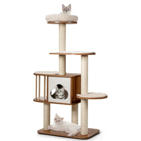 Cat Tree for Indoor Cats with Padded Plush Perch