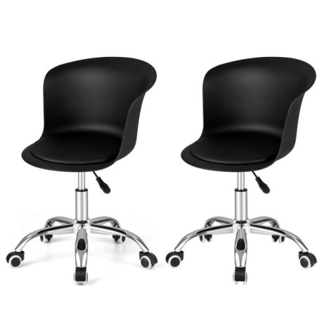 Office Desk Chair Set of 2 with Universal Rolling Casters