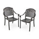 Cast Aluminum Patio Chairs Set of 2 Dining Stackable Outdoor