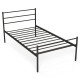 Single Metal Bed Frame with Metal Slats