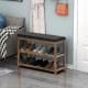 3 Tiers Shoe Storage Bench with Cushioned Seat