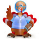 5 Feet Inflatable Thanksgiving Turkey Rugby Player with LED Lights