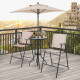 4 Pieces Outdoor Bar Set with 2 Folding Counter Height Chairs and Umbrella