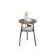 2-Tier Wooden Round Side Table with Storage Shelf