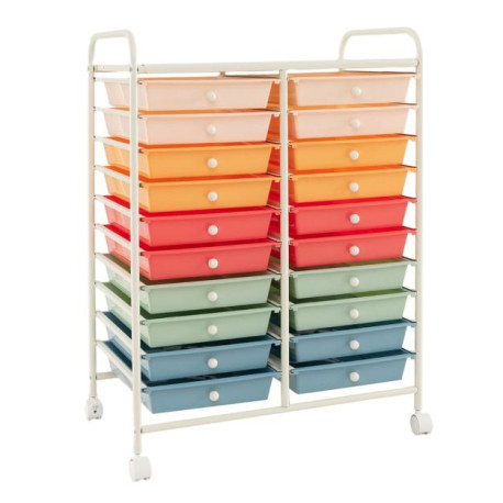 20 Drawers Storage Trolley with 4 Wheels for Beauty Salon