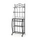 5-Tier Freestanding Baker&#039;s Rack with Wine Rack and Adjustable Foot Pads