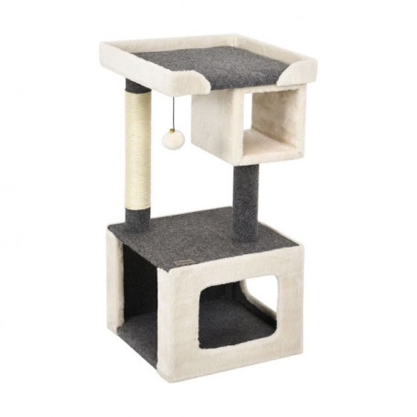 2 Condos Cat Climbing Tree with Scratching Post and Plush Ball