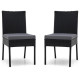 2 Pieces Outdoor All-Weather Dining Chair Set  with Soft Cushions