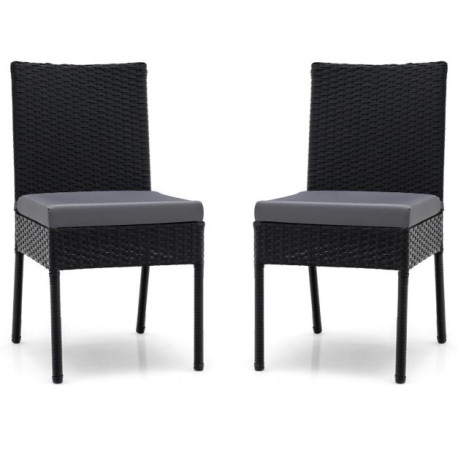 2 Pieces Outdoor All-Weather Dining Chair Set  with Soft Cushions