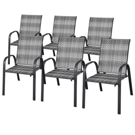 Outdoor PE Wicker Stacking Dining Chairs