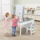 2-in-1 Kids Art Table and Art Easel Set with Chairs