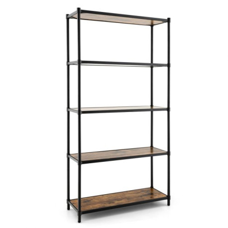 5-Tier Wooden Bookshelf for Living Room Bedroom and Office