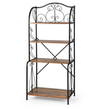 4-Tier Industrial Kitchen Frreestanding Baker Rack