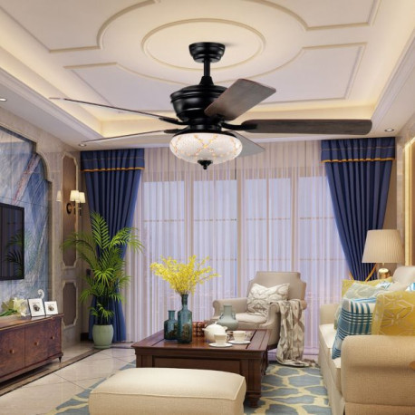 Ceiling Fan with Light and Remote Control for Bedroom Living Room