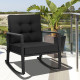 Outdoor Wicker Rocking Chair with Heavy-Duty Steel Frame