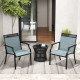 Patio Dining Chairs Set of 2 with All Weather Breathable Fabric and Backrest