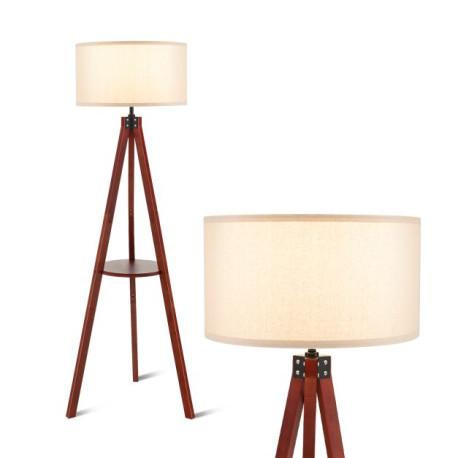 Tripod Floor Lamp Tall with Shelf and Foot Switch with E27 Lamp Base