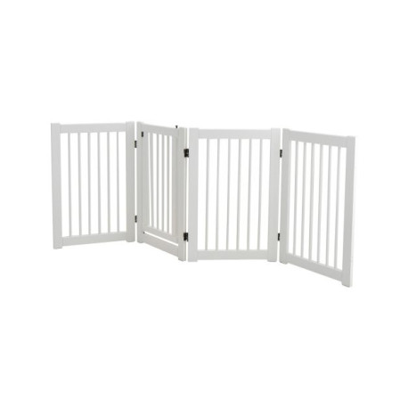 4 Panels Wooden Dog Gate with Door Walk Through