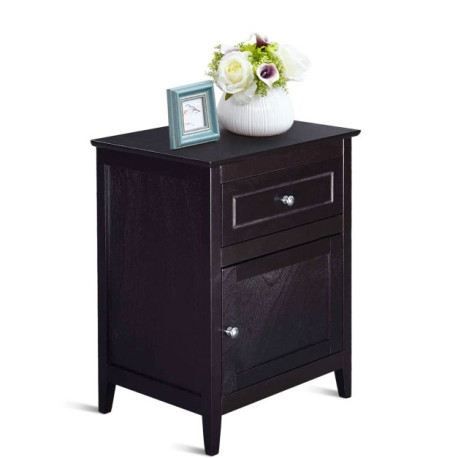 2-Tier Modern Badroom Nightstand with Drawer