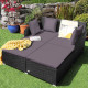 Rattan Garden 2 Seater Daybed Furniture Set  with Cushions