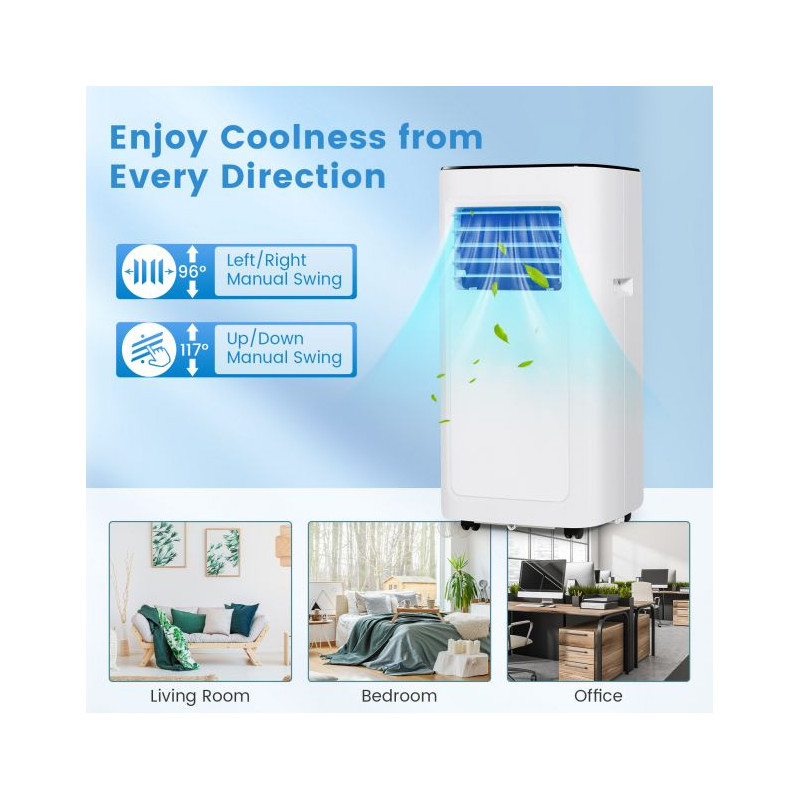 Uilas 8000 Btu Portable Air Conditioner With Dehumidifier Fan And Sleep Mode Fp10350gb Wh 6826