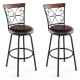 Swivel Bar Stool Set of 2 with Adjustable Height, Cozy Seat and Backrest