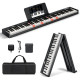 88-Key Folding Electric Piano Keyboard with Full-Size Lighted Key