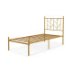 Single/Double Metal Platform Bed Frame with Headboard Black Golden