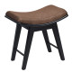 Dressing Stool with Curved Seat Cushion and Rubber Wood Legs