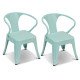 Steel Kids Chair Set of 2 with Backrest