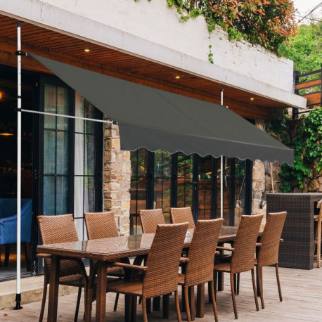 UV-Resistant Waterproof Deck Awning with Manual Crank Handle