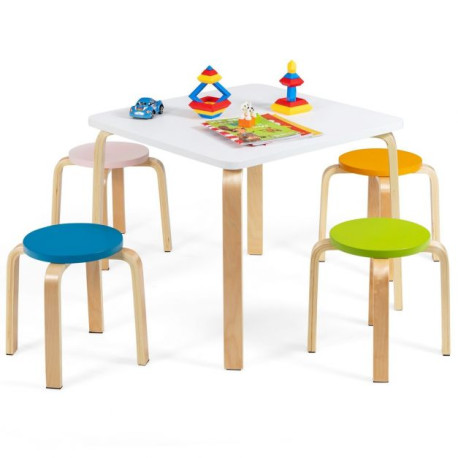 5-Piece Kids Table and Chair Sets for Play Room