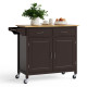 Rolling Kitchen Island Cart Utility Serving Cart with Drawers