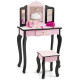 2 in 1 Kids Vanity Table and Stool Set for Girls Children