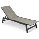 Patio PE Rattan Chaise Lounge with 5-Level Backrest