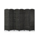 6 Panel Folding Room Divider with Hand-Woven Wicker for Home Office