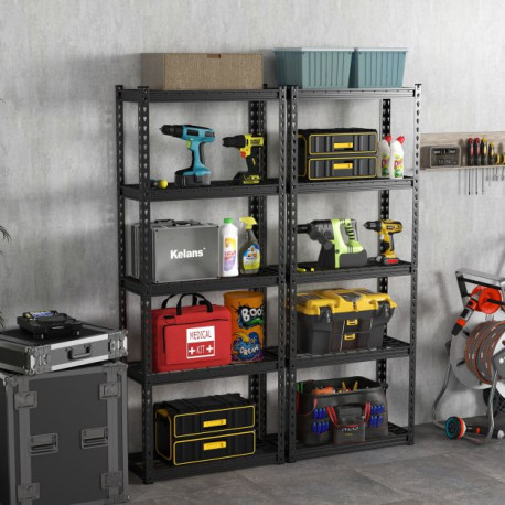 5-Tier Garage Metal Storage Shelves Shelving Unit