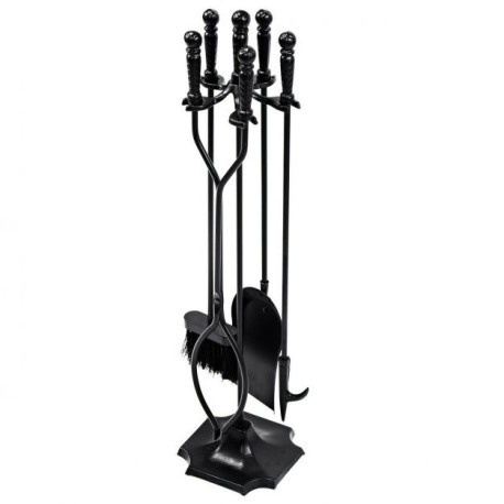 5 PCS Fireplace Tools Set with Stand