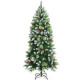 6FT Artificial Christmas Tree with Red Berries and Snow Effect