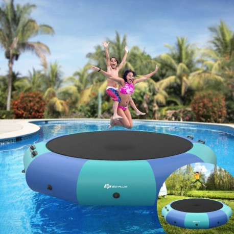 10FT Inflatable Outdoor Trampoline with 500W Electric Inflator