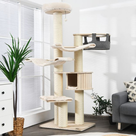 197 cm Multi-level Cat Tree Cat Tower for Play and Rest