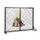 2-Panel Mesh Fireplace Screen with Double Magnetic Doors