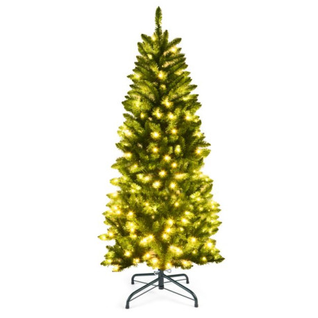 Pre-lit Artificial Pencil Christmas Tree with Warm White UL-listed Lights