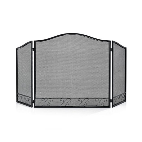 3 Panel Iron Folding Fireplace Screen Fence with Flexible Hinges