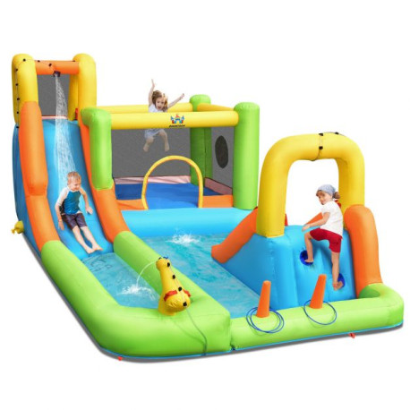 Inflatable Water Park Bounce House Double Water Slides Climbing