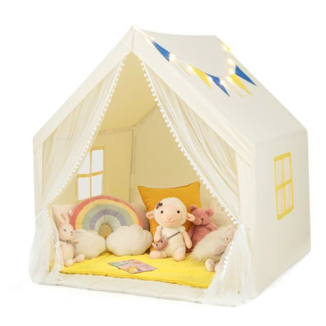 Kids and Toddlers Playhouse with Washable Cotton Mat and Star Lights and Windows