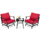 3 Pieces Rocking Garden Furniture Set with Cushions for Balcony Yard