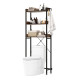 3-Tier Over The Toilet Storage Rack with 4 Hooks and Adjustable Bottom Bar