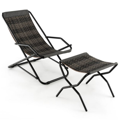 Outdoor Sling Chair with Footstool